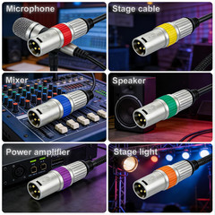 24Pack XLR 3pin Male Plug and Female Connector Fine Nickel plated with 24K Gold