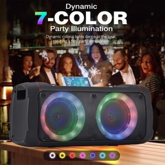 Bluetooth Wireless Portable Speaker Stereo 2*6.5in USB FM Powerful Sound Speaker