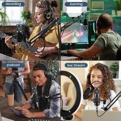 Home Studio Recording Kit Podcast Music Mixer Condenser Microphone Set Equipment