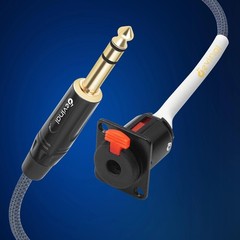 Devinal 1/4 inch Pass Through Cable, 6.35mm Female Panel Mount to Male Connec…