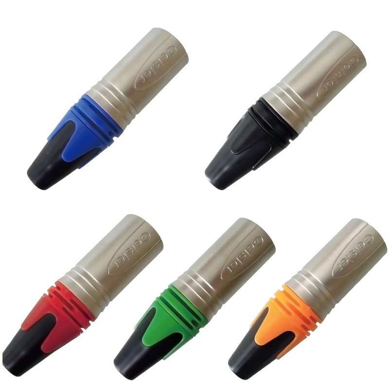5PCS XLR 3pin Male Connector Fine Nickel Plated Housing with Silver Plated