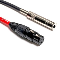 6 inch XLR Female to 1/4 inch TRS Female Adapter Cable, 2 Pack XLR to TRS