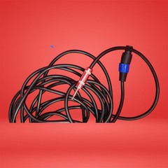20ft Speakon Connector to 1/4″ TS Audio Speaker Cable Black Durable