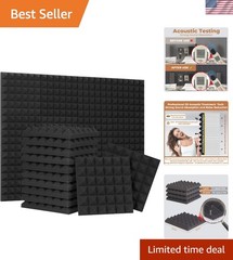 Eco-Friendly Sound Proof Foam Panels – 12x12x2 Inches, 24 Pack for Home Theaters