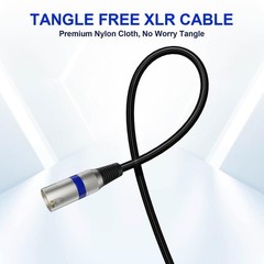 Heams Professional 4 Pack 25FT XLR Cables, 25FT, Upgraded 4 Color Connector