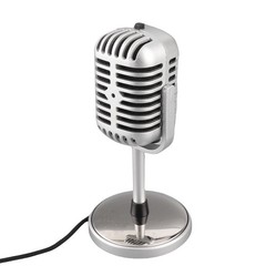 1 Pack Wired Party Microphone Vintage Style Condenser Mic for Singing Recording