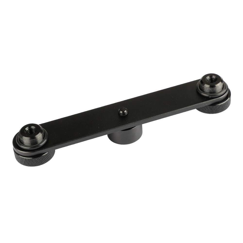 CAMVATE Double Microphone Mounts Stand T-bar 149mm 5/8″-27 Screws fr DSLR Camera