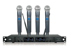 GTD Audio 4 Channel UHF Cordless Wireless 4 Microphones System Mic K-400