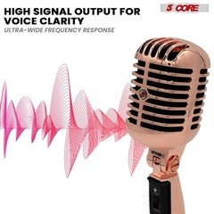 5 Core Retro Dynamic Vocal Iconic Microphone Vintage Classic Unidirectional Mic