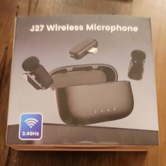 J27 2.4GHz Wireless Lavalier Mic Plug and Play High Sensitivity Black