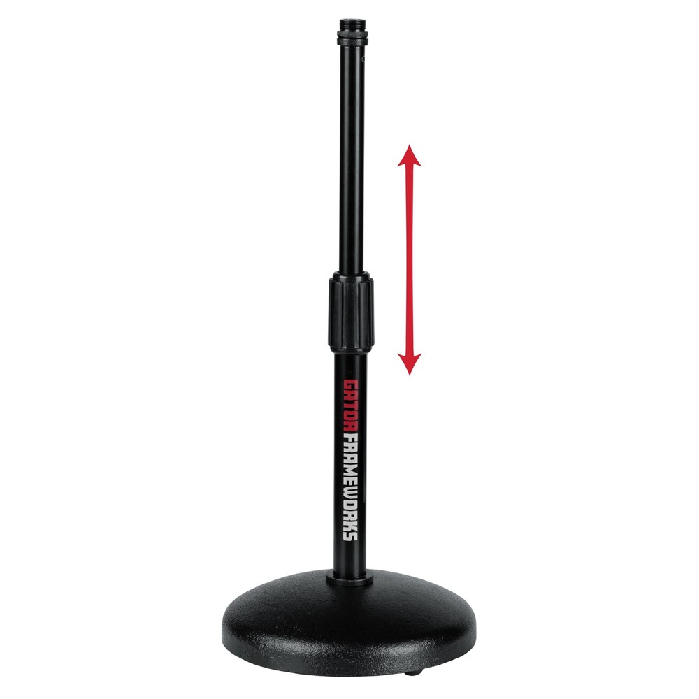 Desktop Microphone Stand with Round Weighted Base & Adjustable Height (GFW-MI…