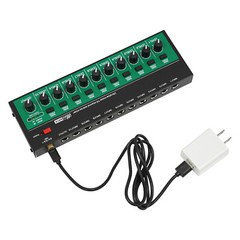 9*1*3in 10W 10 Channel Black/Green Mini Audio Mixer With USB charging cable&plug