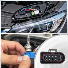 Headlight Pigtail Connector Harness – 7-Wire Halogen Headlamp Plug, Compatible