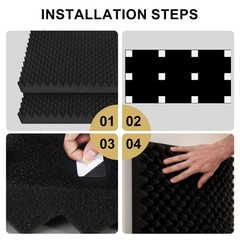 4 Pack Egg-Crate Acoustic Panels, 48×24×2″ Soundproof Wall Foam Sound Dampening