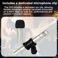 C02 One Pair Condenser Small-Diaphragm Suspension Pencil Shockproof Clip Microph