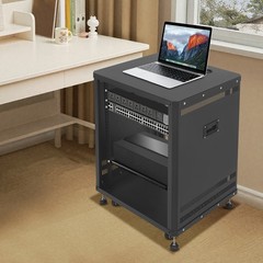 15U Audio Equipment Rack, Carbon Steel, 300 lbs Capacity, 19.8×22.4×28.7 Inch,