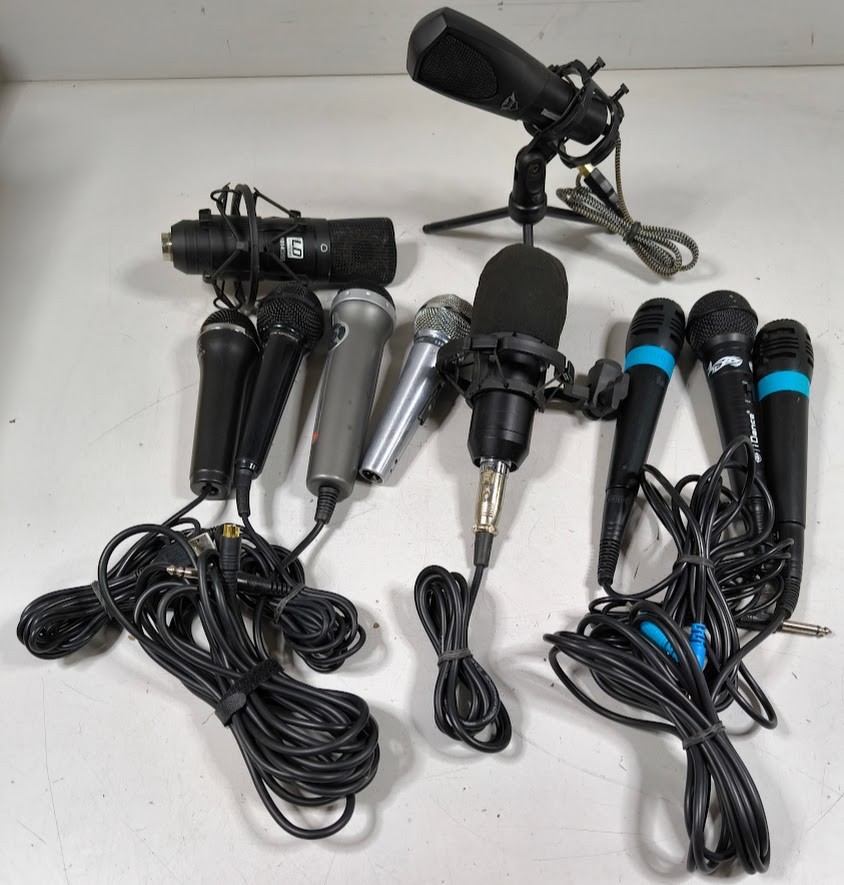 LOT OF 10 Various Brands & Models Microphone Used Working