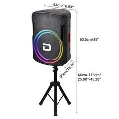15″ Portable Wireless Bluetooth Party Speaker FM Radio AUX TWS with Mic & Stand