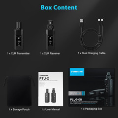 Phenyx Pro Plug-on XLR Wireless Transmitter Receiver System, Wired-to-Wireless M