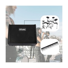 COOLMUSIC Drum Amplifier 50W, Electric Drum Speaker Keyboard Amp, OTG Recordi…