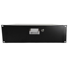 3U Pro Rack Case 19″ Steel Plate DJ Drawer Equipment Cabinet w/Key Black