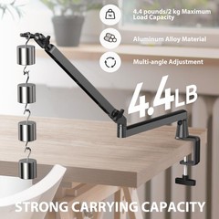 Low Profile Mic Arm 15cm Extra Riser Adjustable Mic Boom Arm Metal Desk Mount…