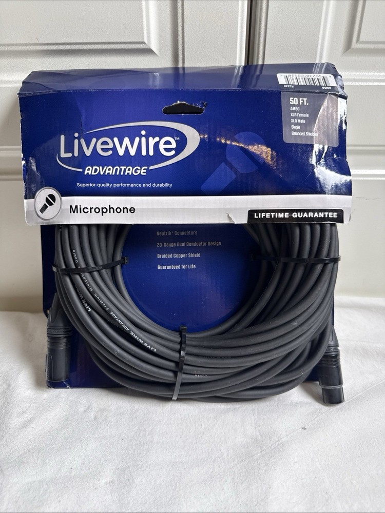 Livewire Advantage XLR Microphone Cable 50 ft. Black