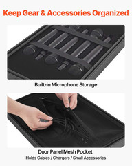 6U Rack Case 12in Depth Flight Rack w/Mic Compartment Polyethylene