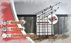 Microphone Stand 6 PACK – GRIFFIN Telescoping Boom Arm Mic Studio Stage Tripod