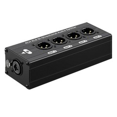 Professional 1 In 4Out XLR /6.35mm Music Splitter For Studio Live Performances