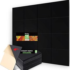 18 Pack Black Acoustic Panels 12″X12″X Square 12″x12″x0.4″ black-square
