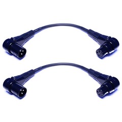 2 Pack CESS-039 Right-Angle 3-Pin XLR Female to Male Extension Patch Cable