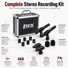 SDPC-2 Stereo Pair Small Diaphragm Condenser Microphones, XLR Pencil Mic Set …