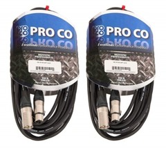 (2 Pack) ProCo EXMN-25 Excelines Microphone Cable with Neutrik Connectors – 25ft