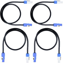 4Pcs 3ft 16AWG Stage Lighting Fixture For PowerCon Power-Through Blue Cable US