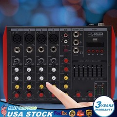 6-Channel Studio Audio Mixer Music Bluetooth USB Digital Sound Mixer Console US
