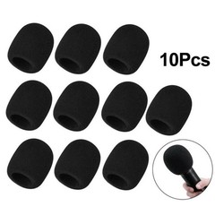 10 Pcs Thick Handheld Stage Microphone Windscreen Foam Case Cover Karaoke Black