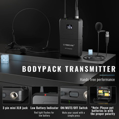 Wireless Bodypack Transmitter, UHF Bodypack Microphone for PTU-71/PTU-7000/PTU-6