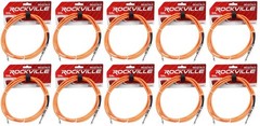10 Rockville RCGT6.0O 6′ 1/4″ TS to 1/4“ TS Guitar/Instrument Cable