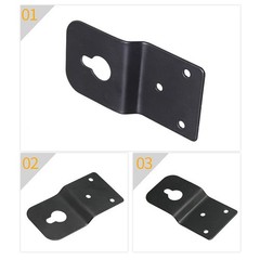 Metal Hook Black Bracket For Surround Speaker Connector Wall Mount 79x41x1mm