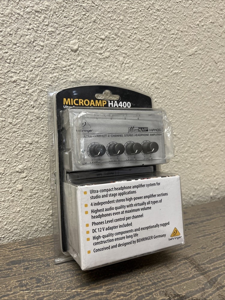 Behringer Microamp HA400 4 Channel Headphone Amplifier- New – Grade A