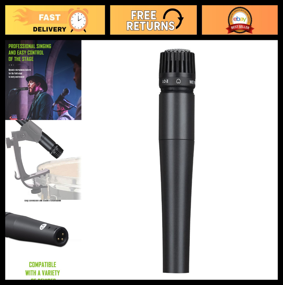 Dynamic Vocal Microphone – Classic Cardioid Unidirectional for Instruments, Drum