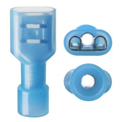 100 Pcs XHF Blue Nylon Female Spade 100PCS, Blue(16-14AWG)