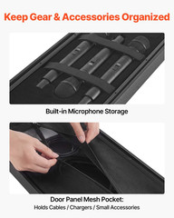 4U Rack Case 12in Depth Shallow Rackmount w/ Mic Compartment Flight Case