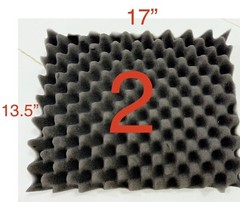23 ACOUSTIC FOAM Shapes & Sizes 13ea 12″ X 6″, 8ea 12”x12”, 2ea 17”x 13.5