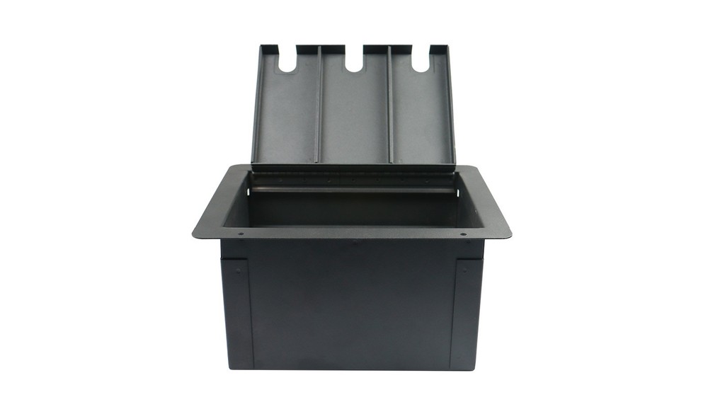 Elite Core Recessed Audio Floor Box w/Customizable Blank Solid Plate Church Gear