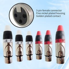 Geisler XLR 3 Pin Female plug 6 Pairs with fine nickel plated housing