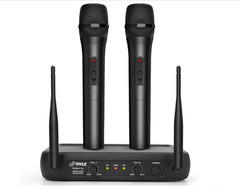 Pyle VHF Fixed Frequency Wireless Microphone System, Adjustable Volume Controls