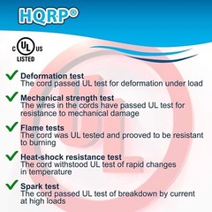 HQRP White AC Power Cord for KRK Rokit 5 6 8 RP5G2 RP6G2 RPG2 RP8G2 VXT8 / 6 / 4
