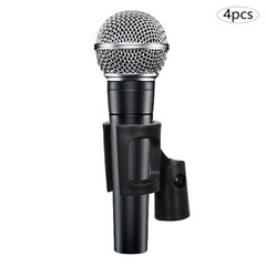 4 Pcs Universal 180° Microphone Clips Clamp Holder For Wired/ Wireless Mic Stand